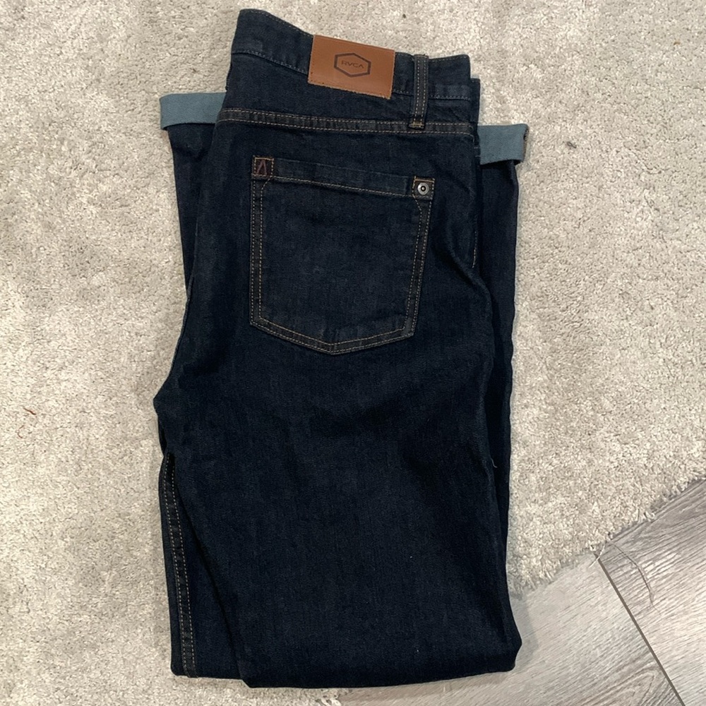 RVCA men’s slim/straight dark wash jeans
